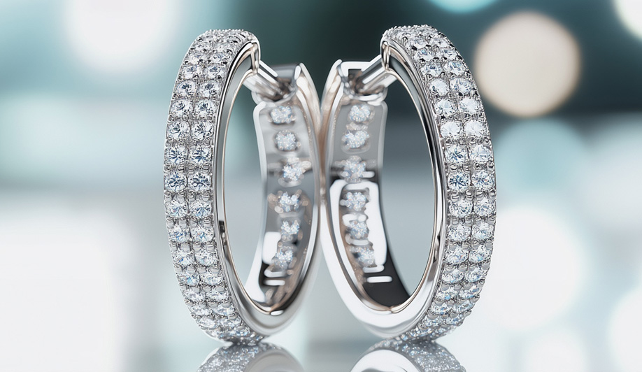 Diamond Hoop Earrings
