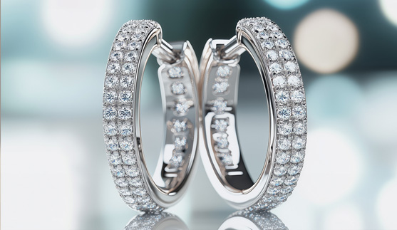 Diamond Hoop Earrings